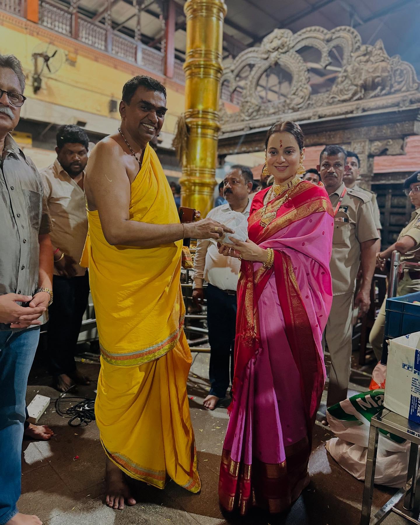 Actress and MP Kangana Ranaut visits kateel and kapu temples