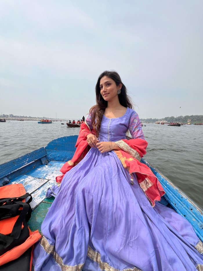 Actress Donal Bisht Takes A Sacred Dip At The Ongoing Mahakumbh Mela