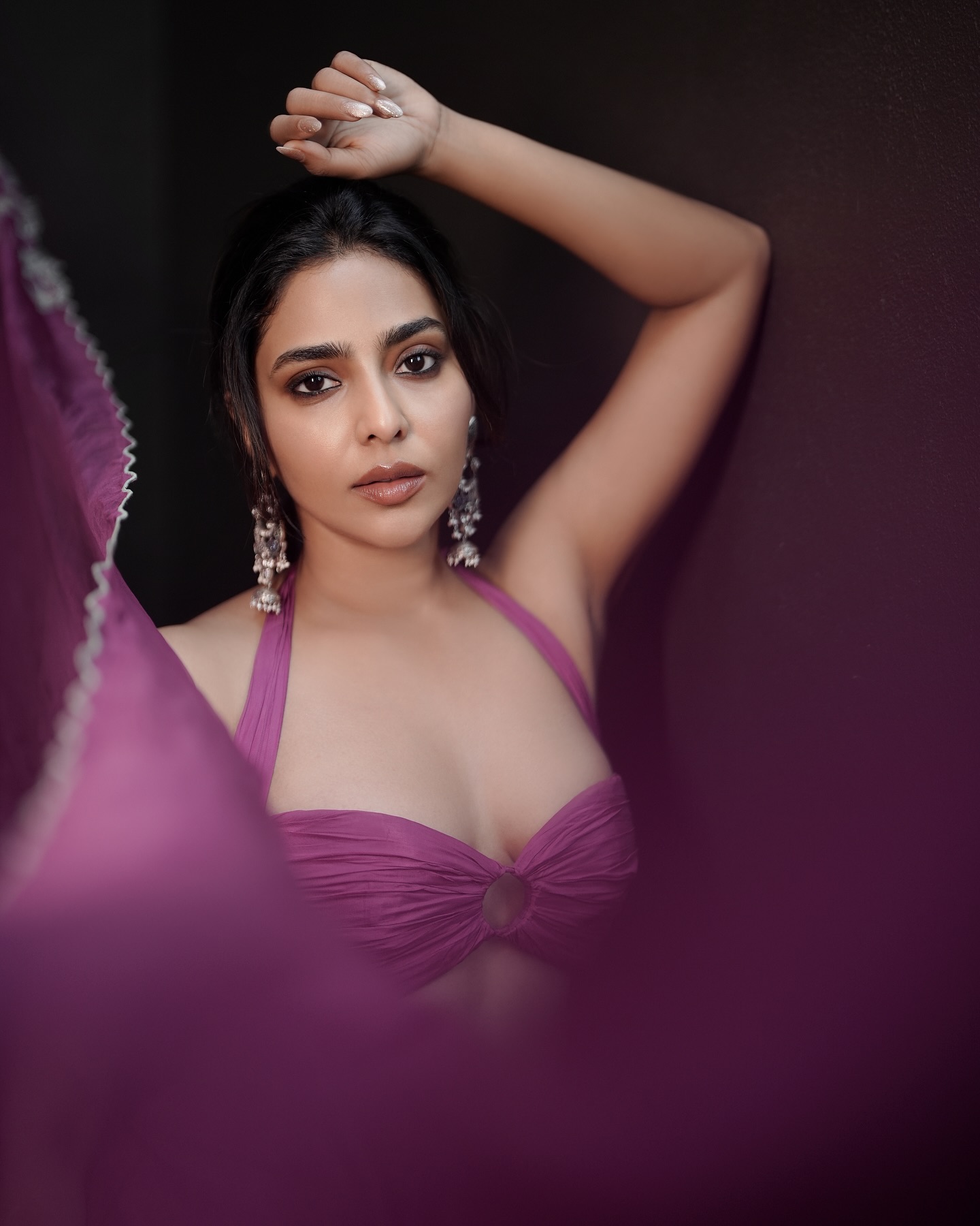 Aishwarya Lekshmi Stuns Fans With Her Purple Elegant Lehenga Looks