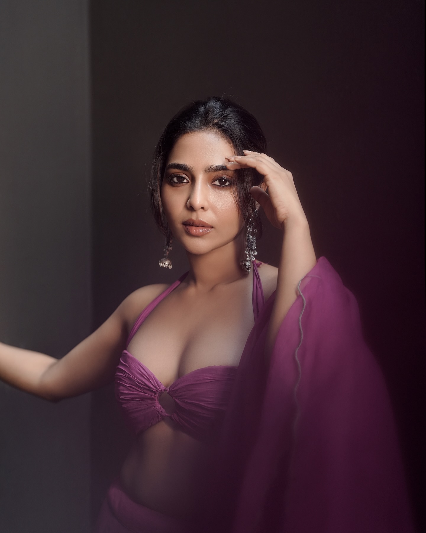 Aishwarya Lekshmi Stuns Fans With Her Purple Elegant Lehenga Looks