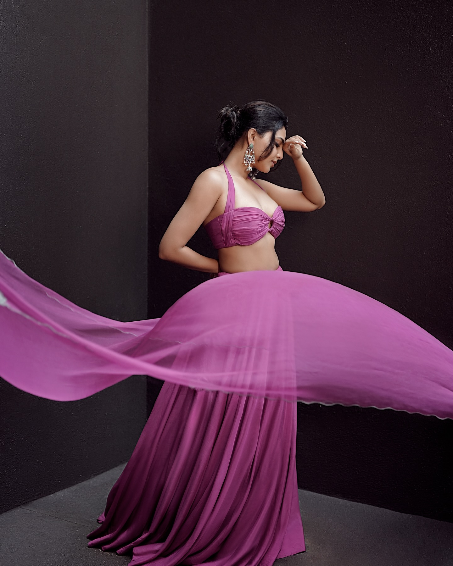 Aishwarya Lekshmi Stuns Fans With Her Purple Elegant Lehenga Looks