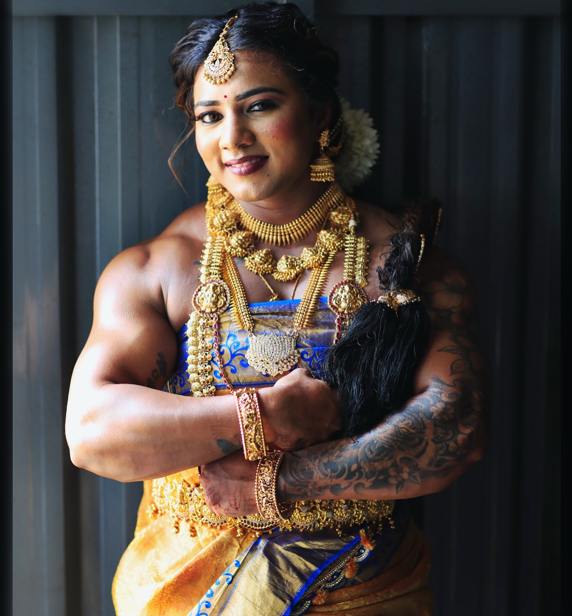 Chitra Purushotham: Breaking Stereotypes With Her Body Builder Bridal Look In A Kanjivaram Saree