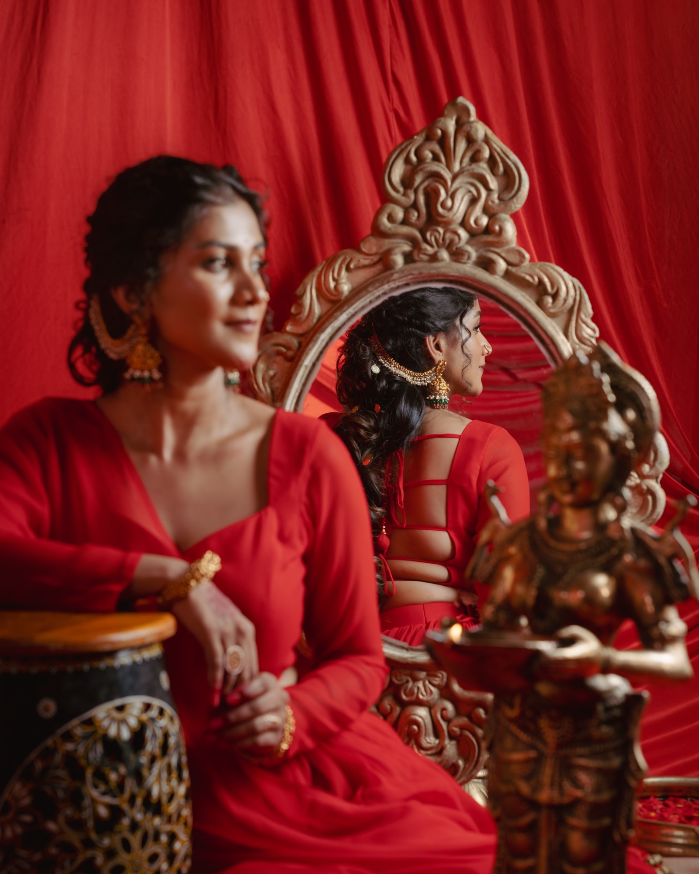 Gouthami Jadav dazzles in a fiery red lehenga, see pics