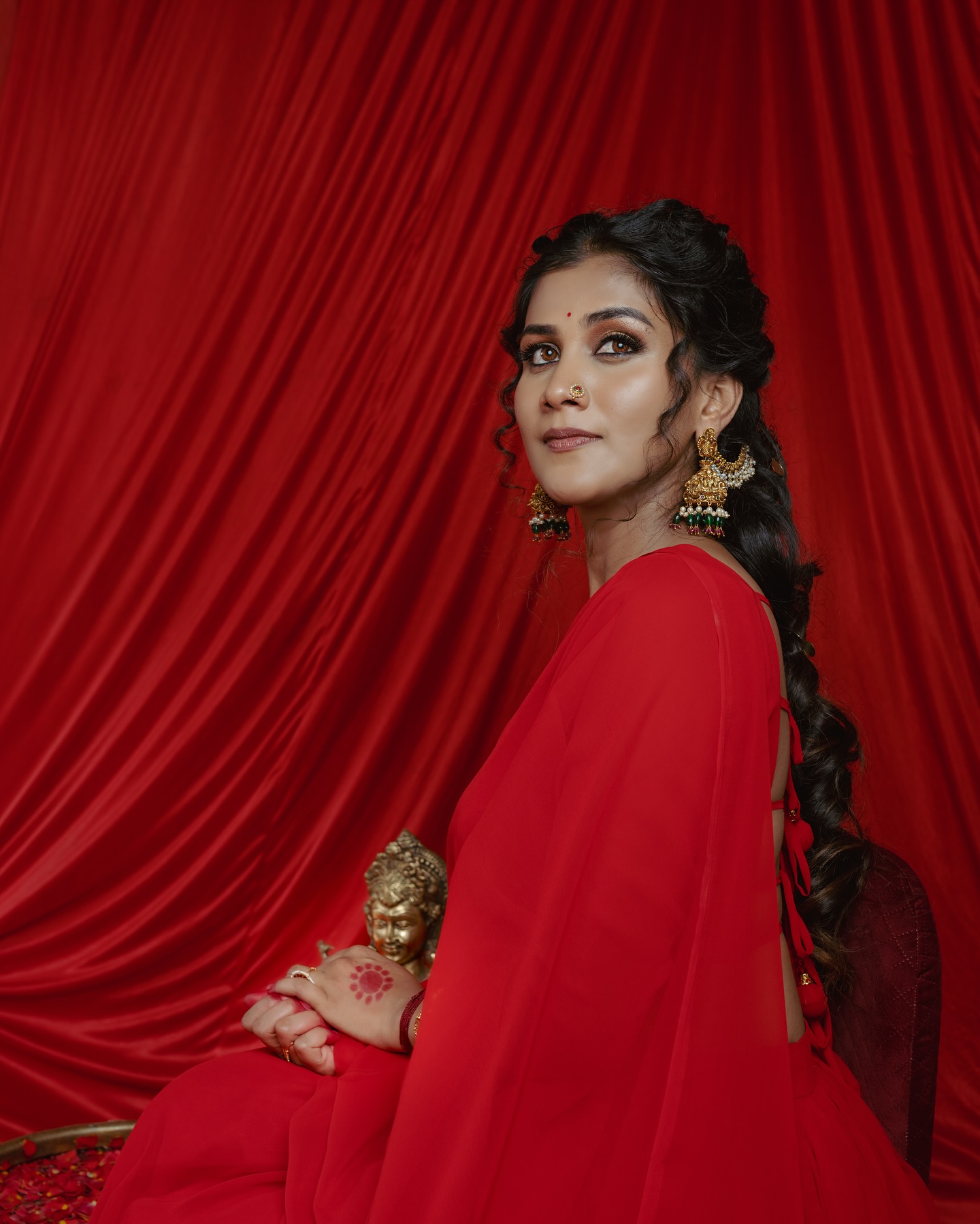 Gouthami Jadav dazzles in a fiery red lehenga, see pics