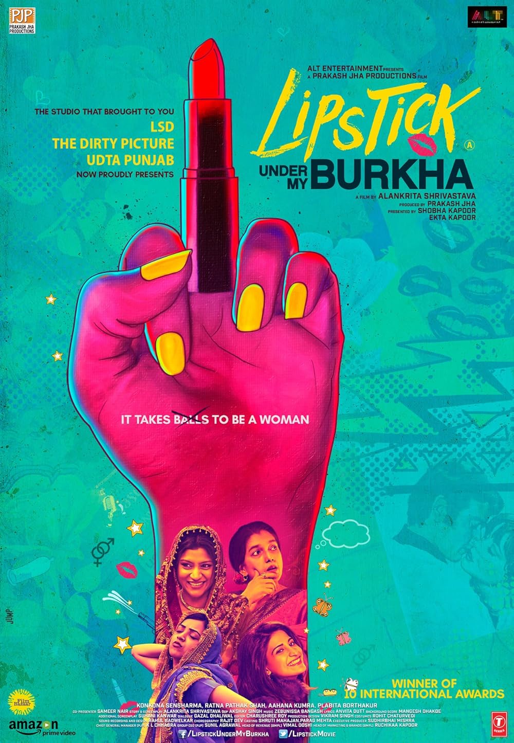 Lipstick Under My Burkha: Initially denied release for its portrayal of women’s desires, the movie overcame objections and became available on Amazon Prime Video