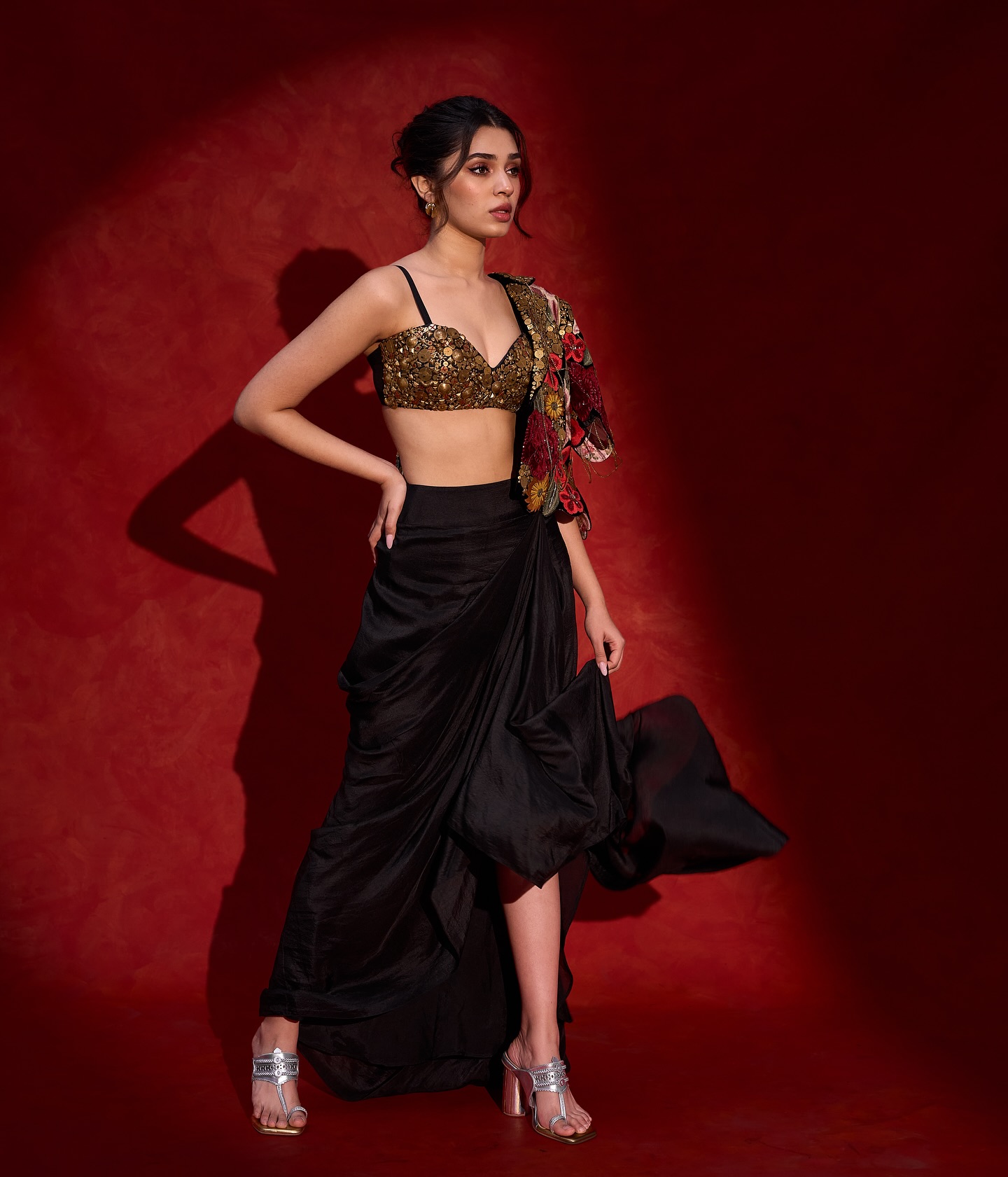 Krithi Shetty Stunning Black & Gold Look; See PICS