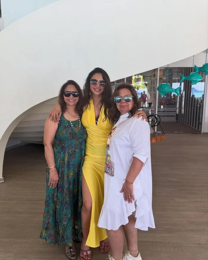 Rakul Preet Singh and Jackky Bhagnani Enjoy Joyous Family Time in the Maldives.