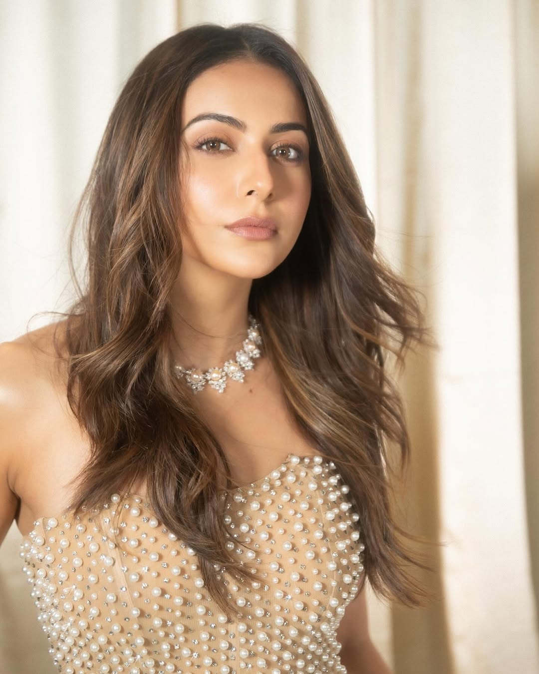 Rakul Preet Singh's Latest Photoshoot in a Stunning Pearl-Adorned Gown