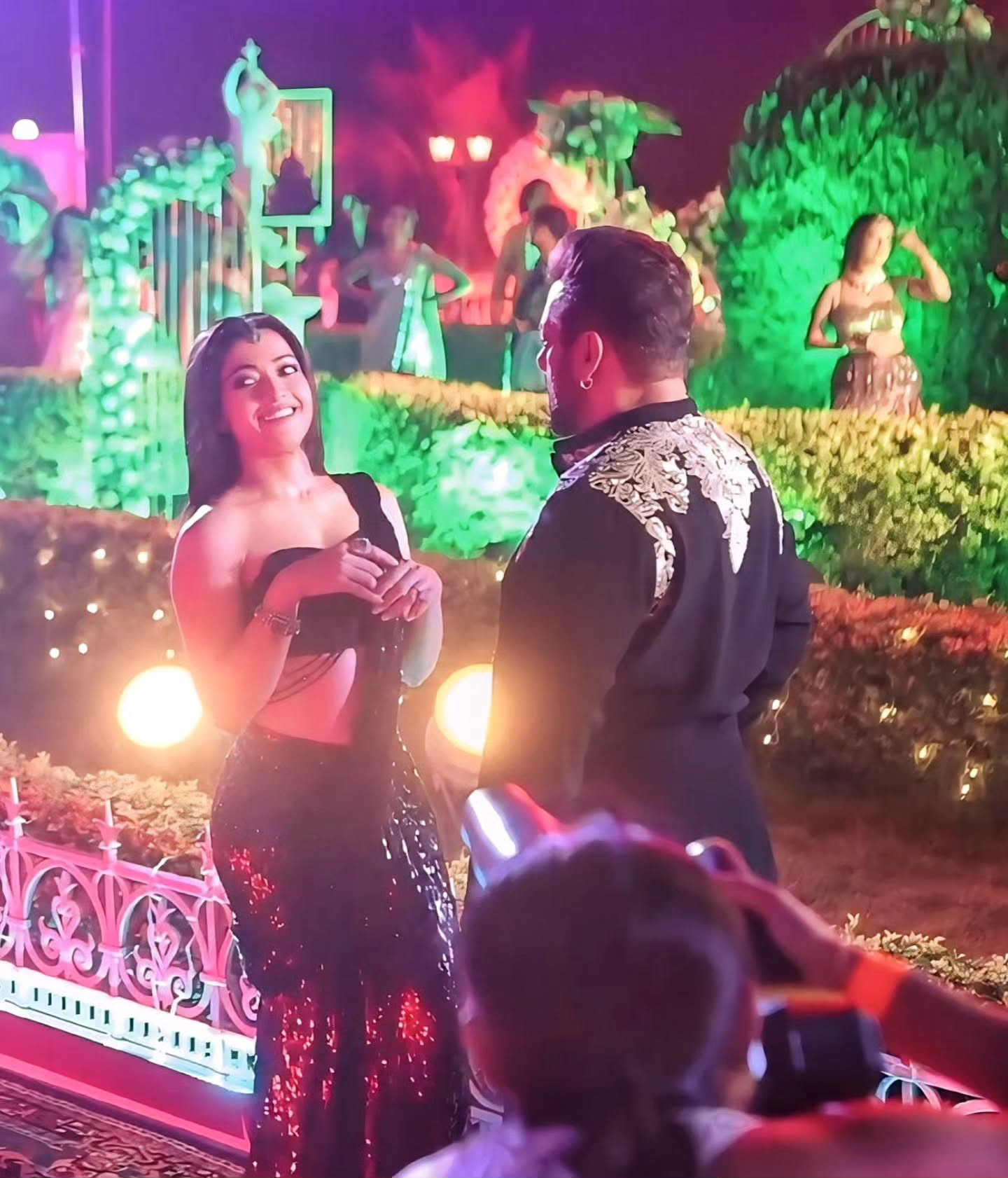 Rashmika Mandanna in behind the scenes photos of Zohra Zabeen song from the film Sikandar