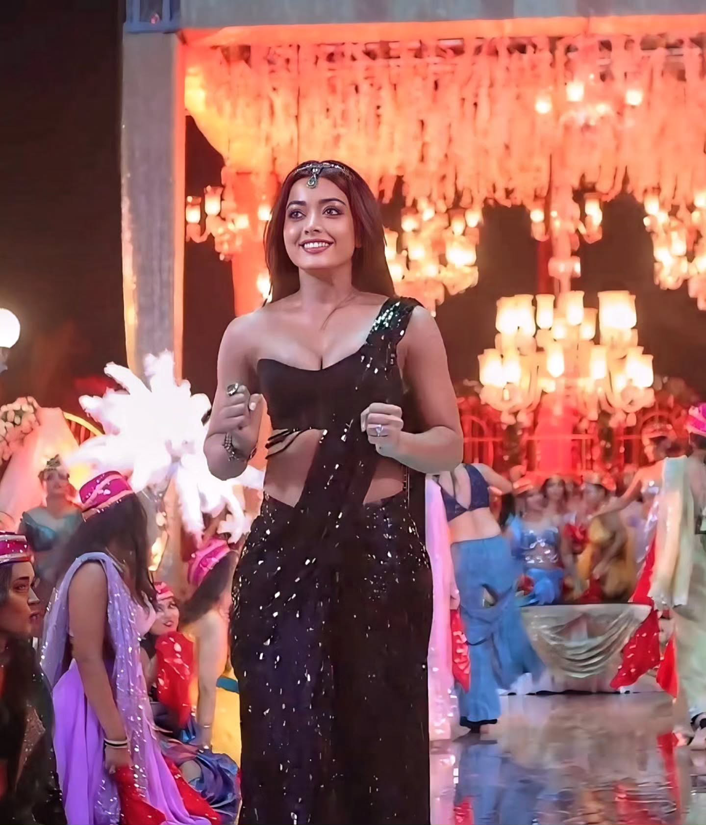 Rashmika Mandanna in behind the scenes photos of Zohra Zabeen song from the film Sikandar