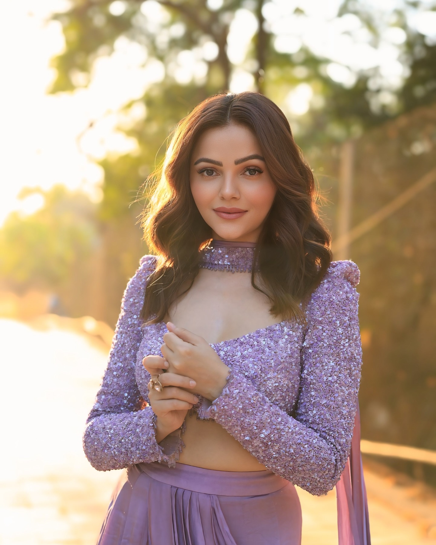 Rubina Dilaik Radiates Charm In A Mesmerizing Lavender Outfit