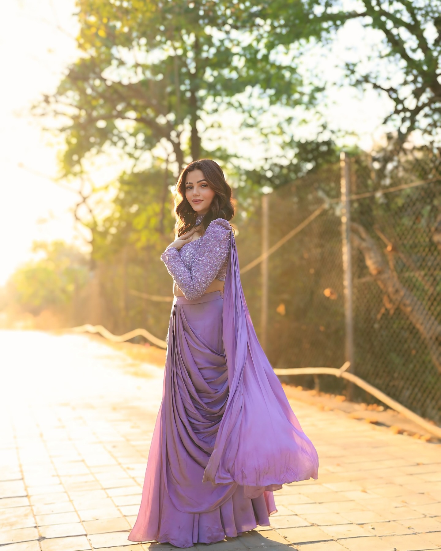 Rubina Dilaik Radiates Charm In A Mesmerizing Lavender Outfit