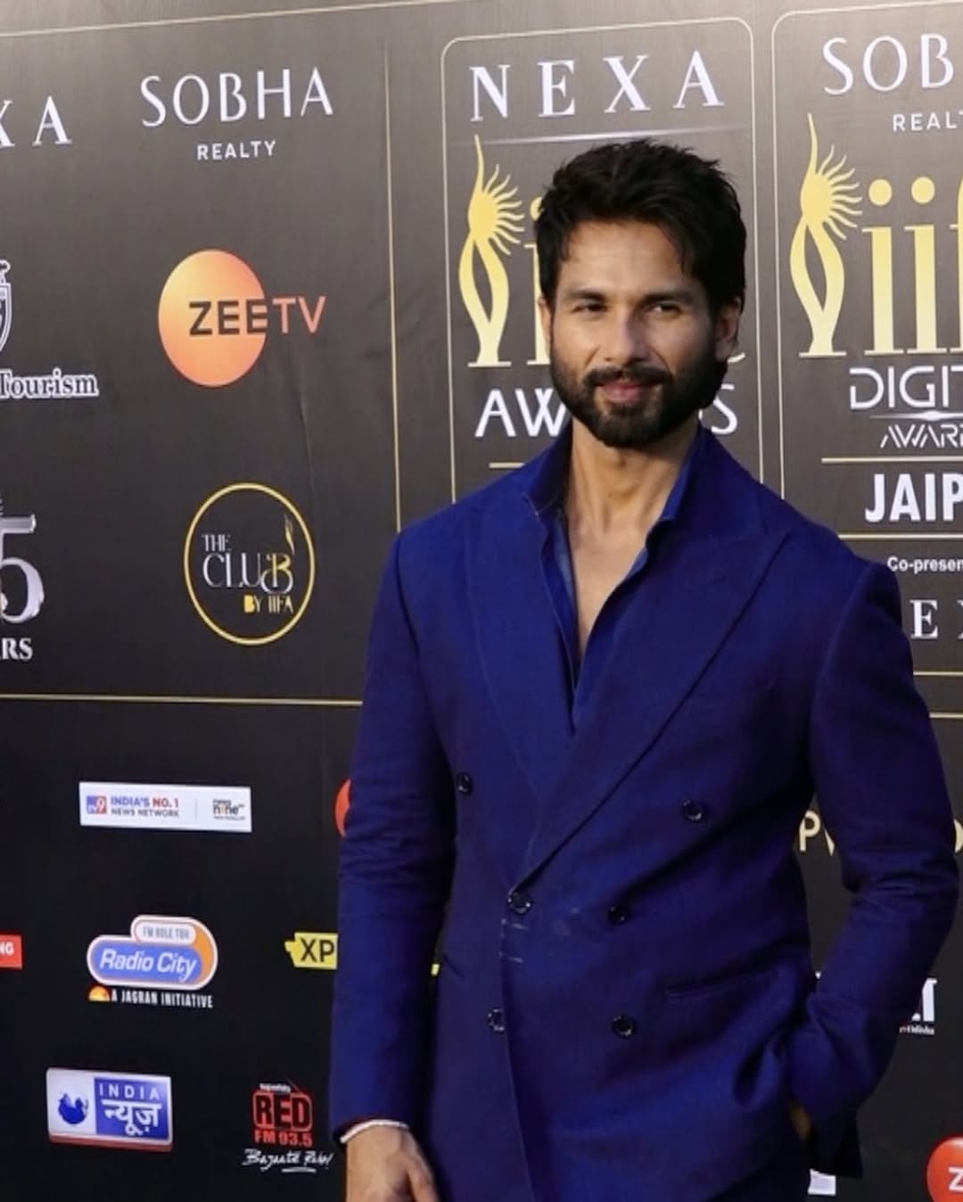 Bollywood Actor Shahid Kapoor at Day 1 of the IFFA Awards 2025, which was held in Jaipur on March 8th, 2025.