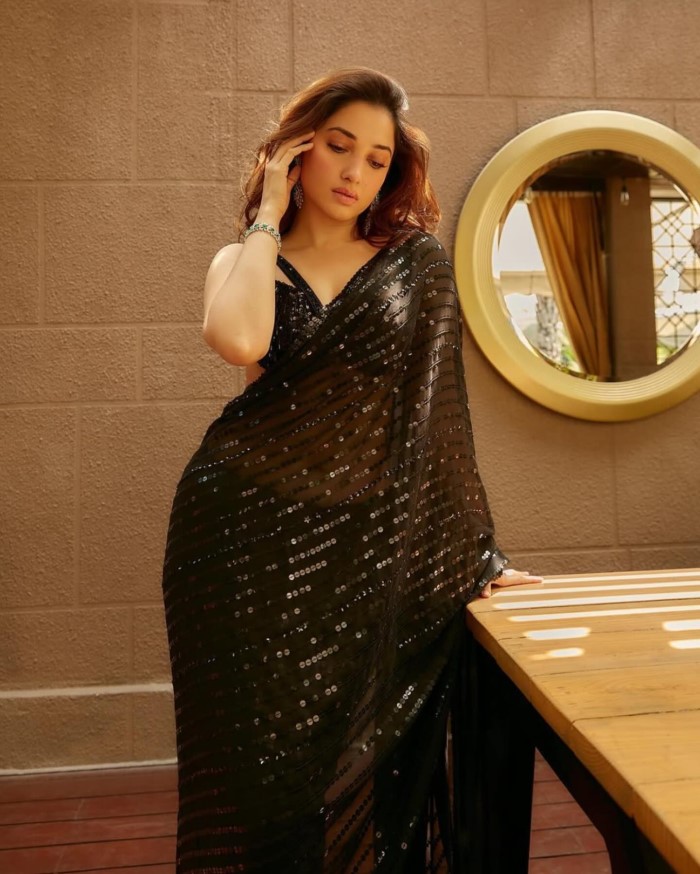 Tamannaah Bhatia Stuns In Throwback Pictures Wearing A Black Saree
