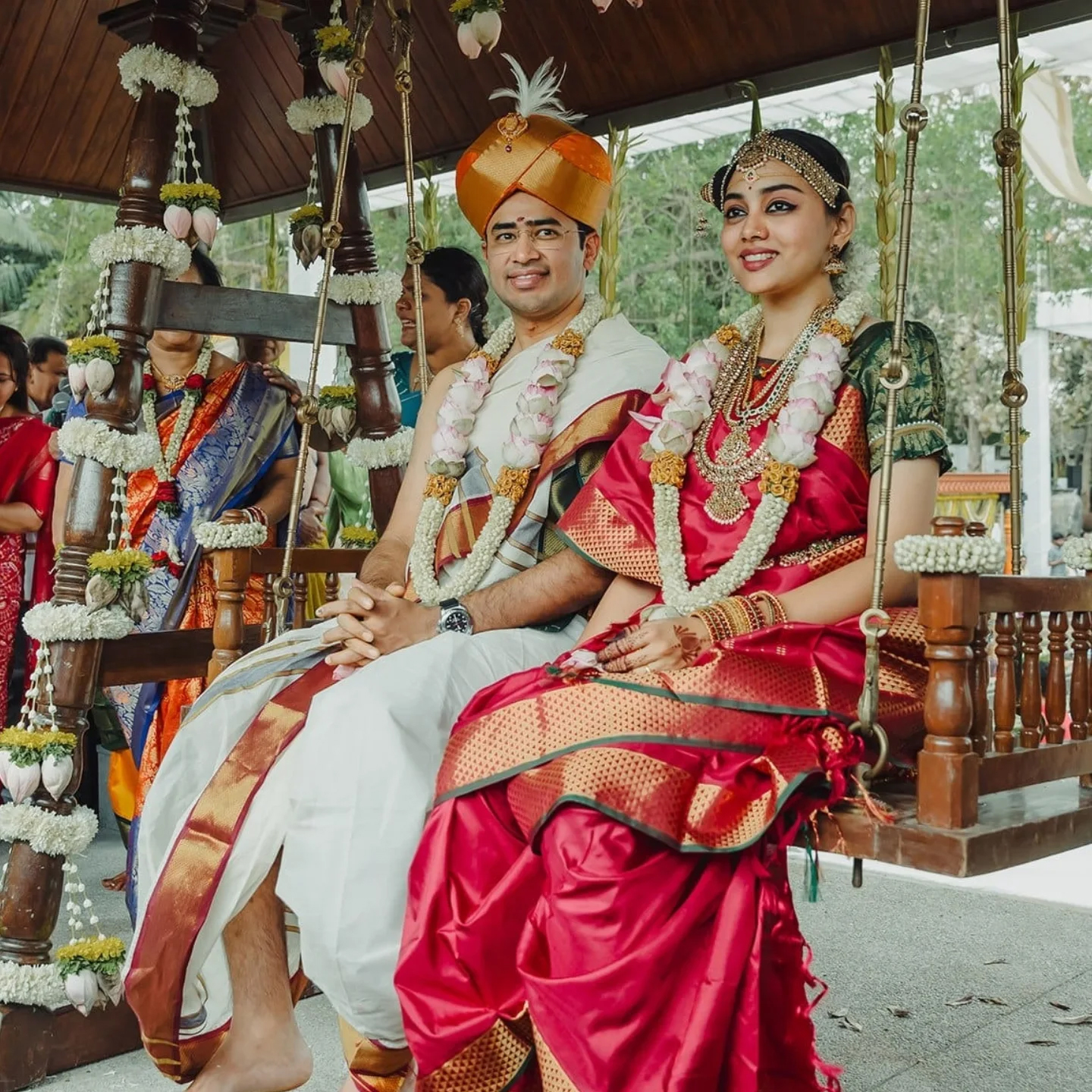Tejasvi Surya Marries Carnatic Vocalist Sivasri Skandaprasad In Bengaluru Ceremony