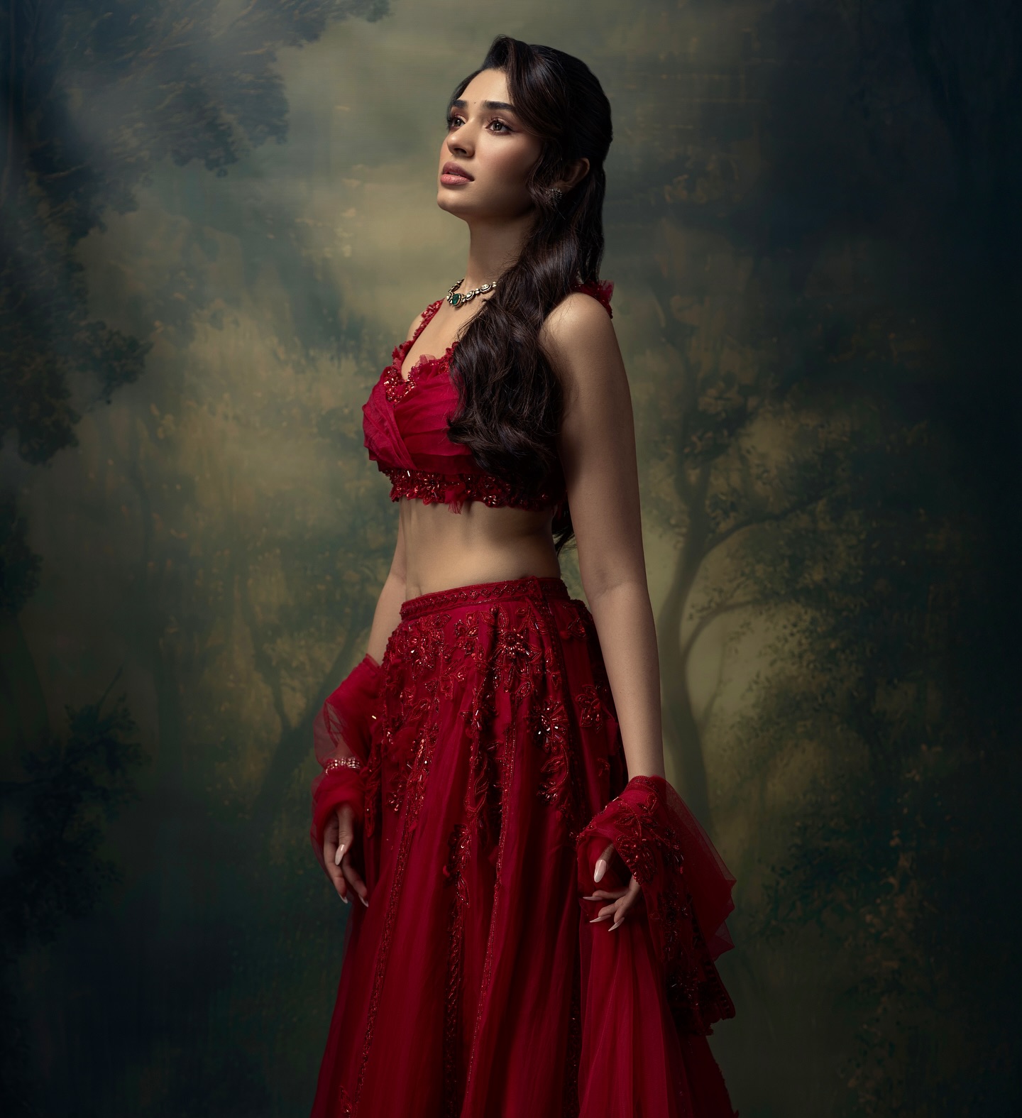 Uppena Beauty Krithi Shetty Dazzles in Dreamy red Lehenga