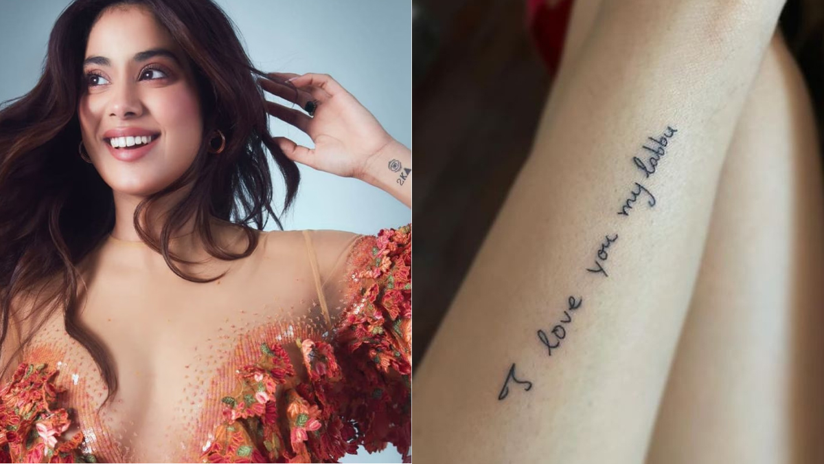 Janhvi Kapoor: Janhvi’s tattoo says I love you my labbu, a heartfelt tribute to her late mother, Sridevi.
