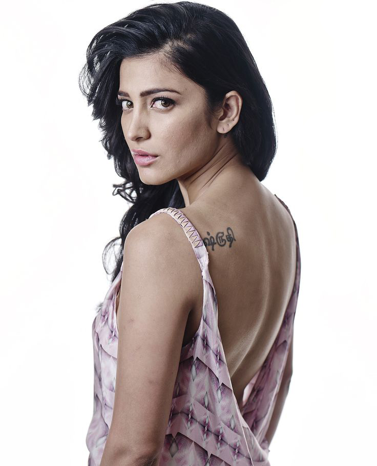 Shruti Haasan: Shruti has her name inked in Tamil, showcasing her cultural pride and connection to her roots.