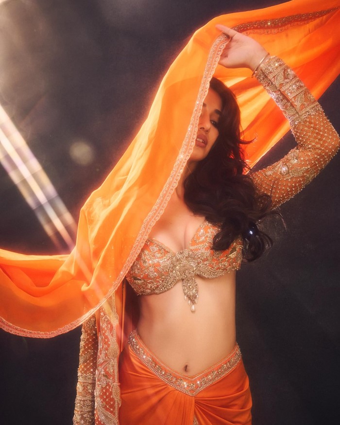 Disha Patani Sets Fashion Goals With Her Stunning Orange Saree Look