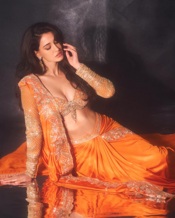 Disha Patani Sets Fashion Goals With Her Stunning Orange Saree Look