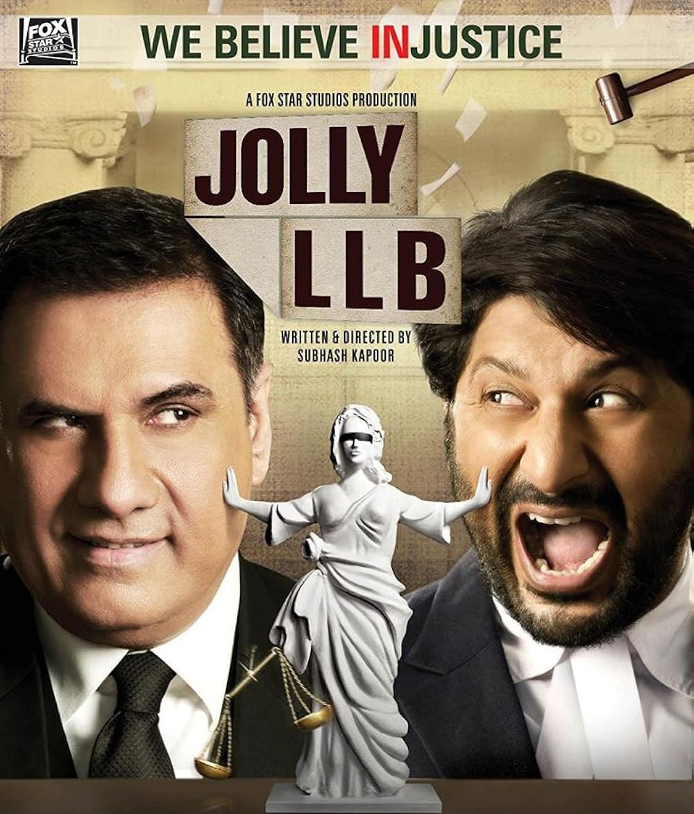 Jolly LLB (2013) – A satirical courtroom drama starring Arshad Warsi, highlighting flaws in India’s judicial system through an engaging story.