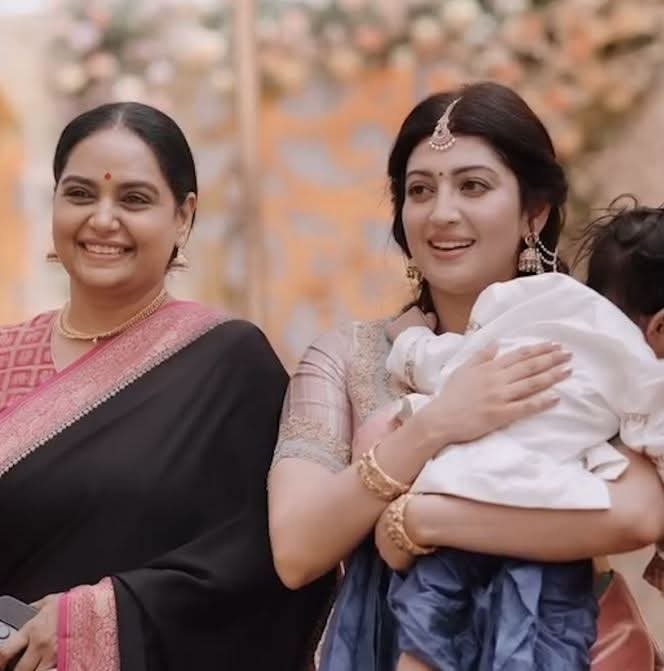 Pranitha Subhash Celebrates Son's Naming Ceremony In Bangalore