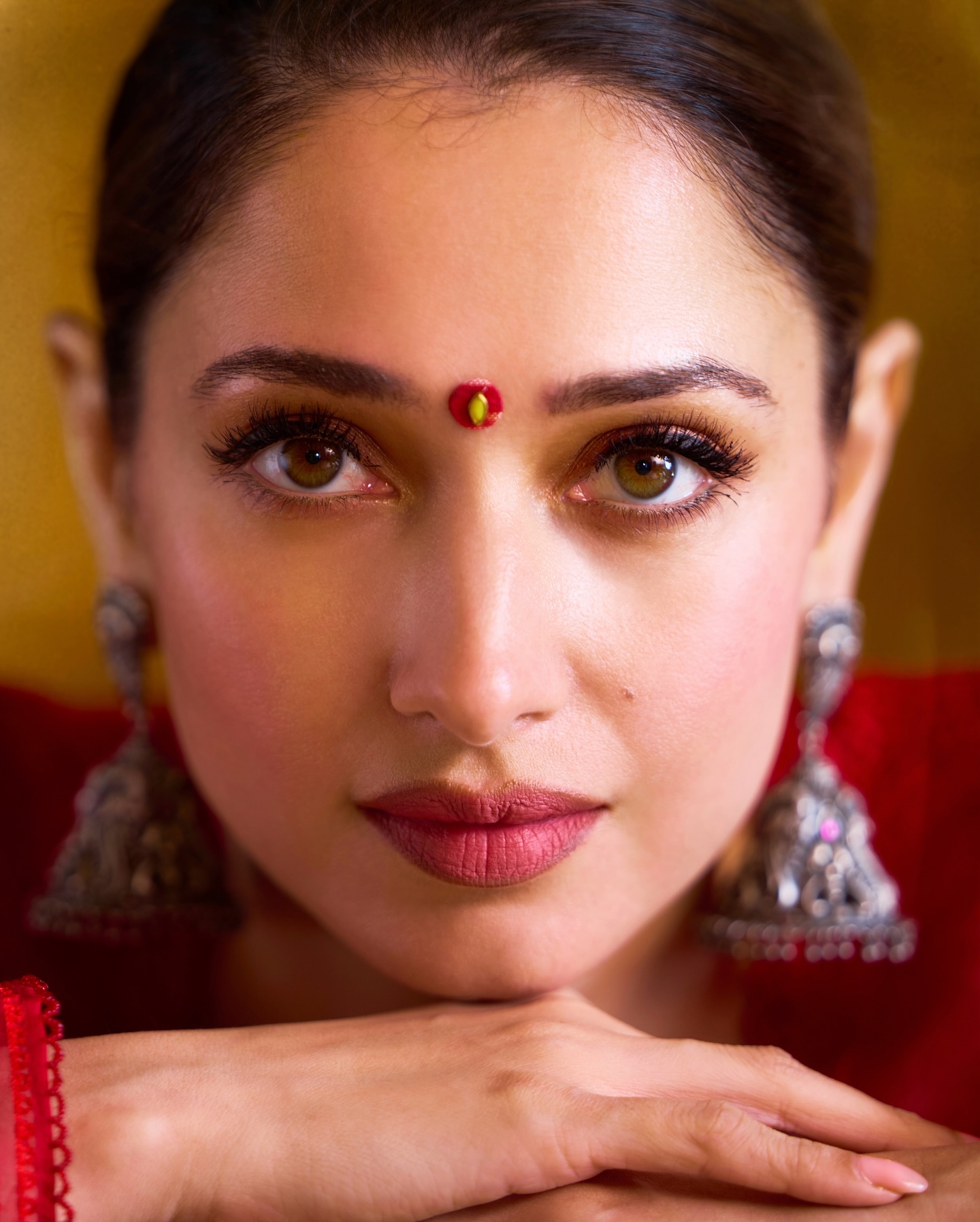 Tamannaah Bhatia in red anarkali suit for Odela -2 promotions