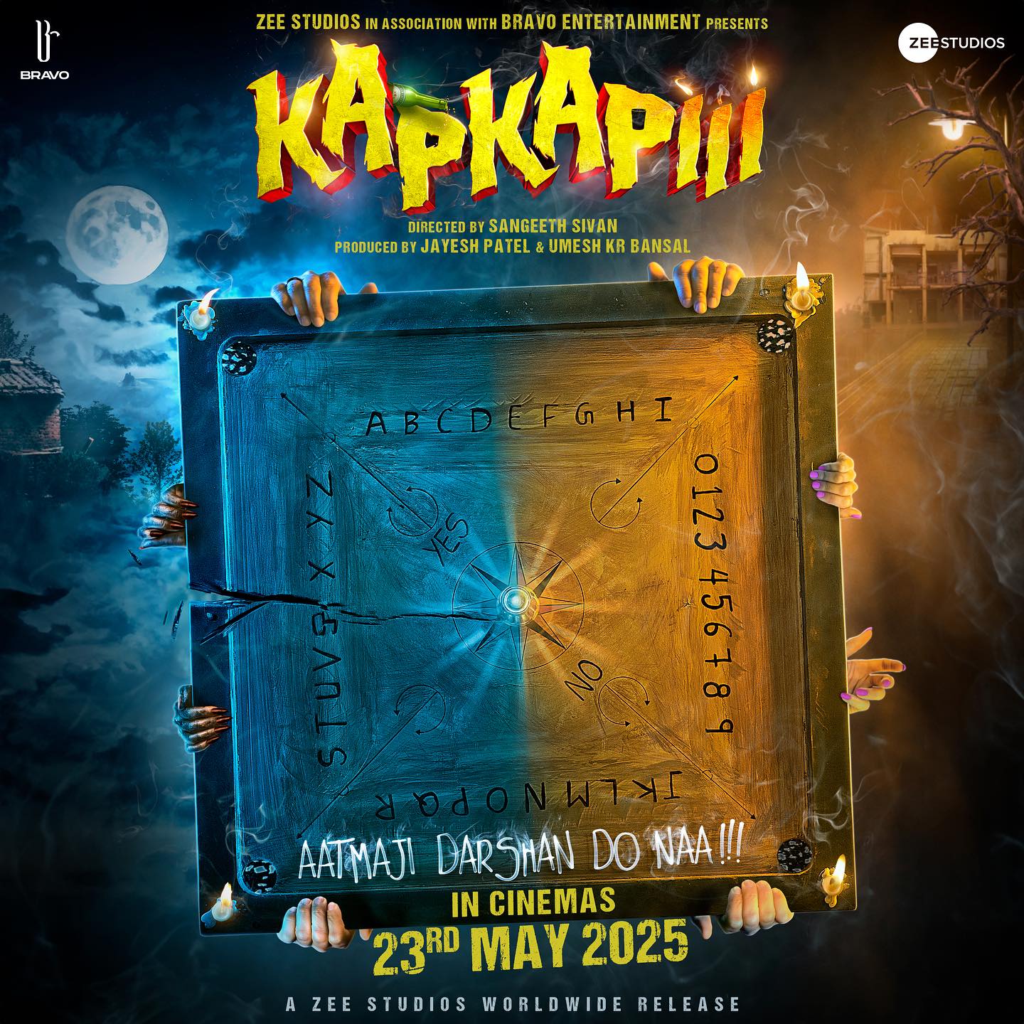 A spooky new poster of Kapkapiii showcases its eerie horror theme with a chilling horror board