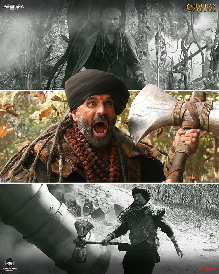 Suniel Shetty stuns in his fierce and commanding look in the newly released Kesari Veer character poster