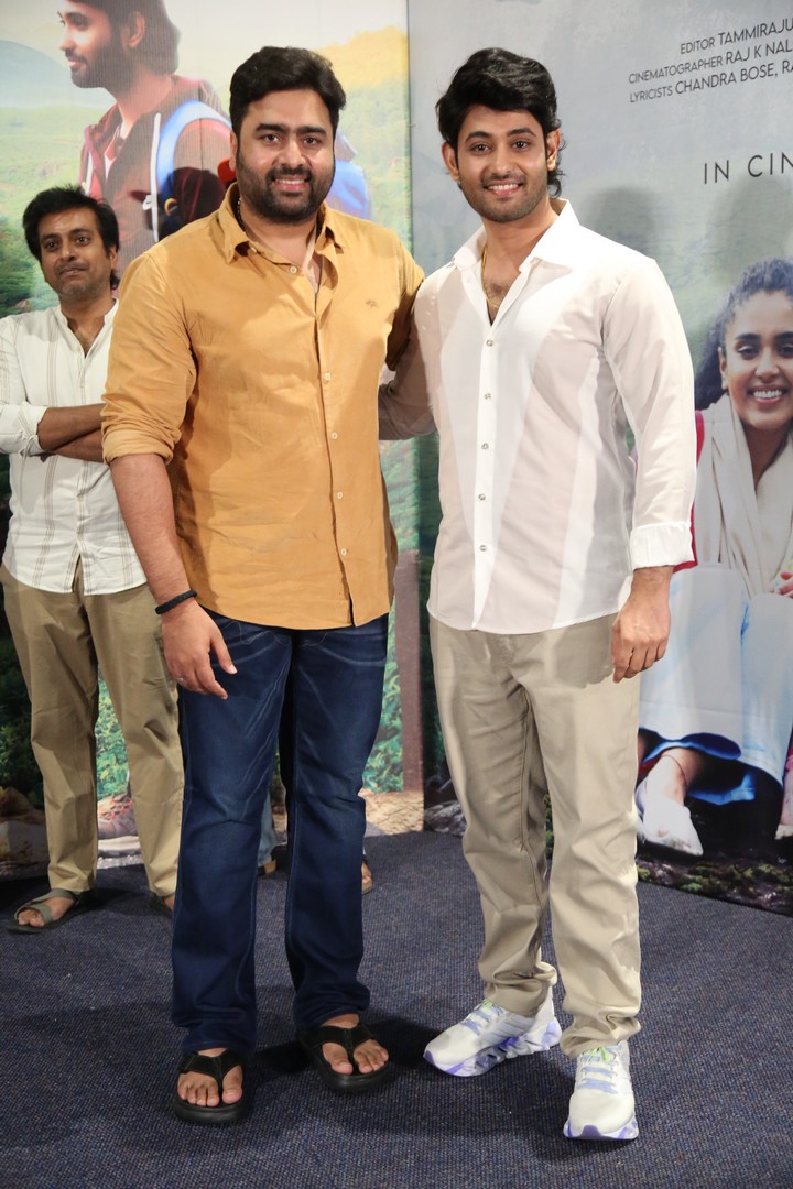Nara Rohit with lead actor at press meet