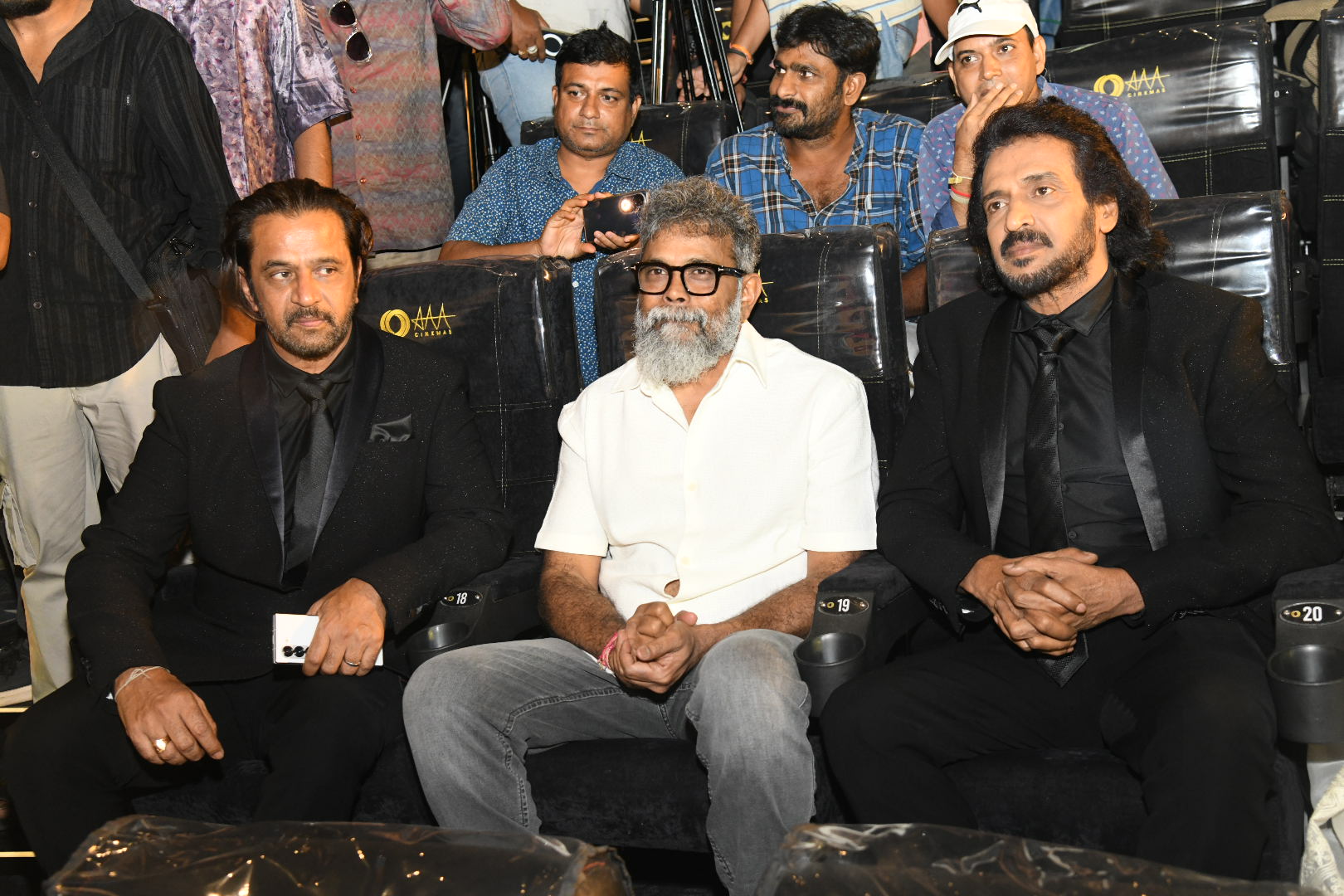 Prominent film personalities Arjun Sarja, Sukumar, and Upendra were in attendance