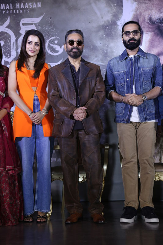 Trisha, Kamal Haasan, and Silambarasan TR at the movie event