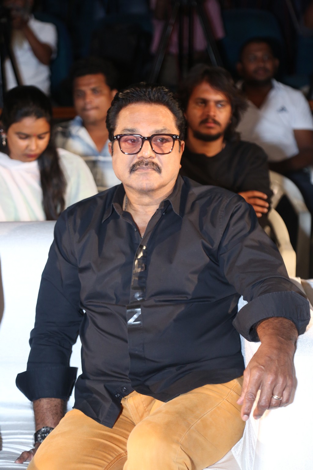 R. Sarathkumar appeared calm and composed, embodying quiet elegance throughout