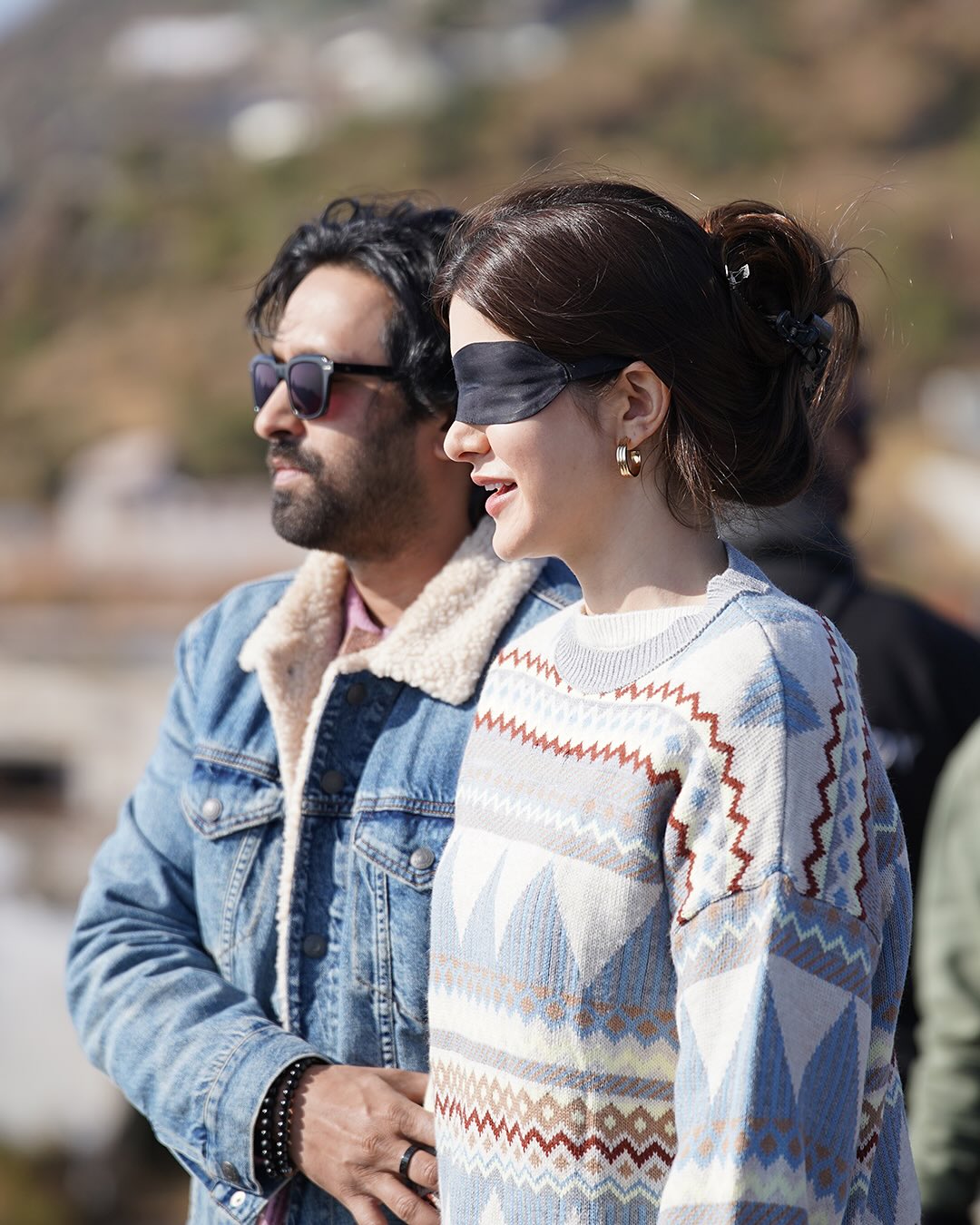 A poignant still from the film featuring Vikrant Massey and Shanaya Kapoor sharing an emotional moment