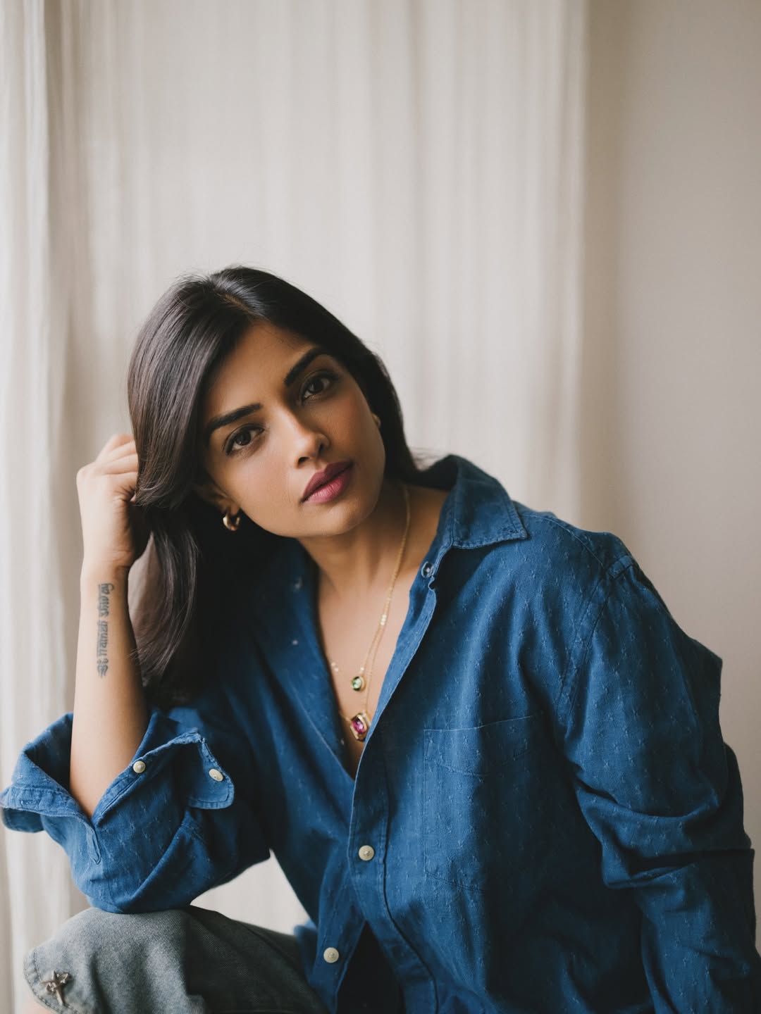 Ashna Zaveri exudes effortless elegance and confidence in a chic denim shirt