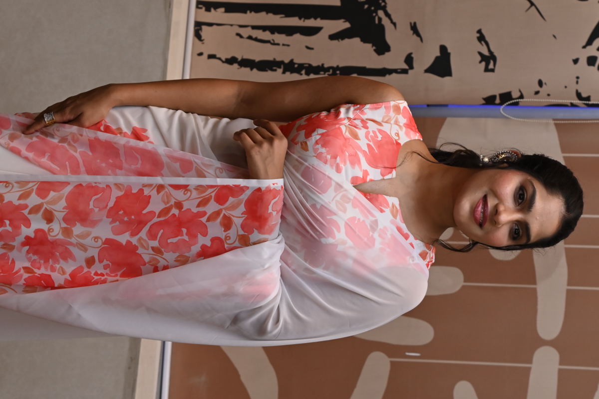 Swasika stuns in a floral saree ensemble, effortlessly blending grace with contemporary charm–making floral fashion look truly timeless