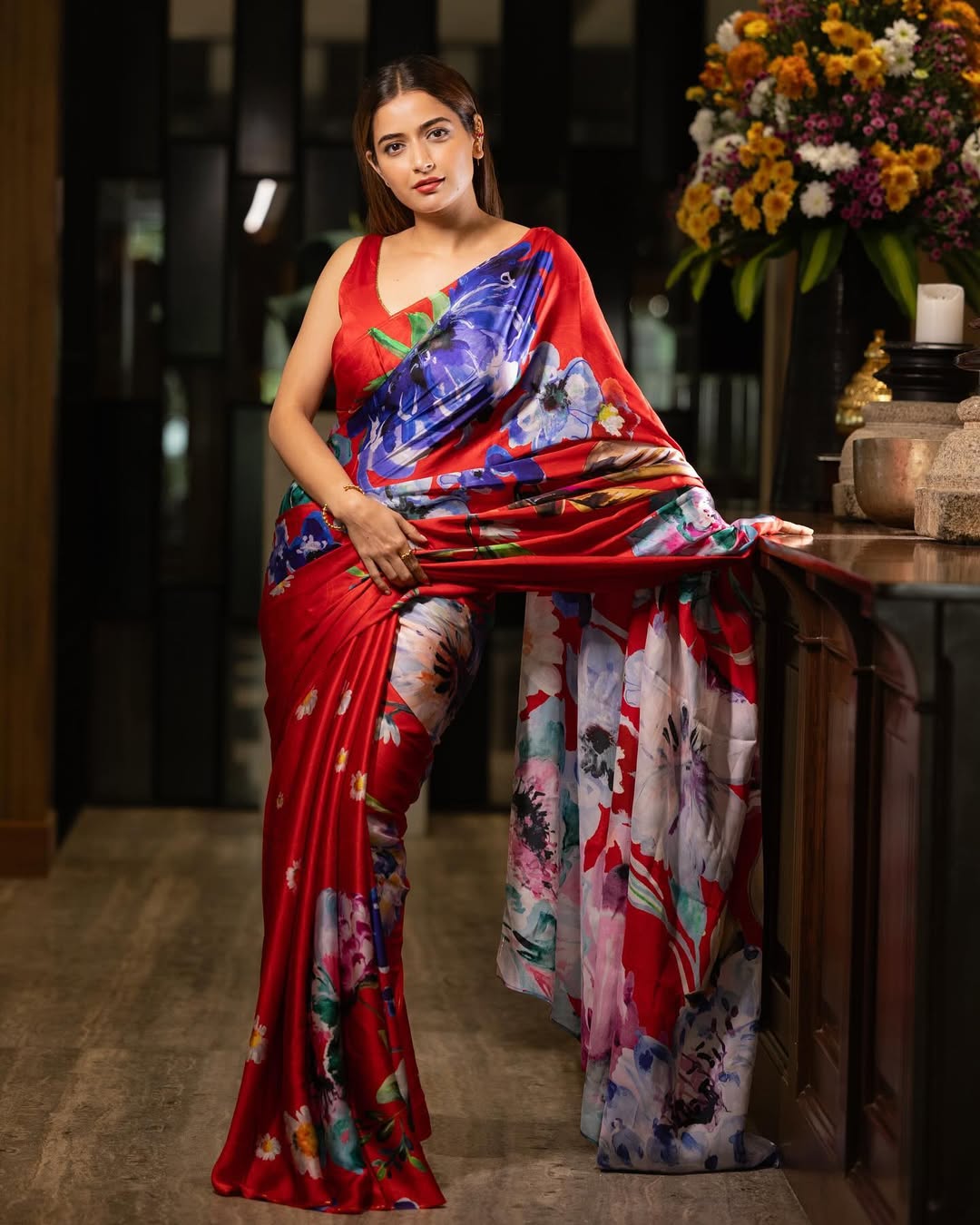 Multicolor Floral Masterpiece: Playful prints and serene confidence