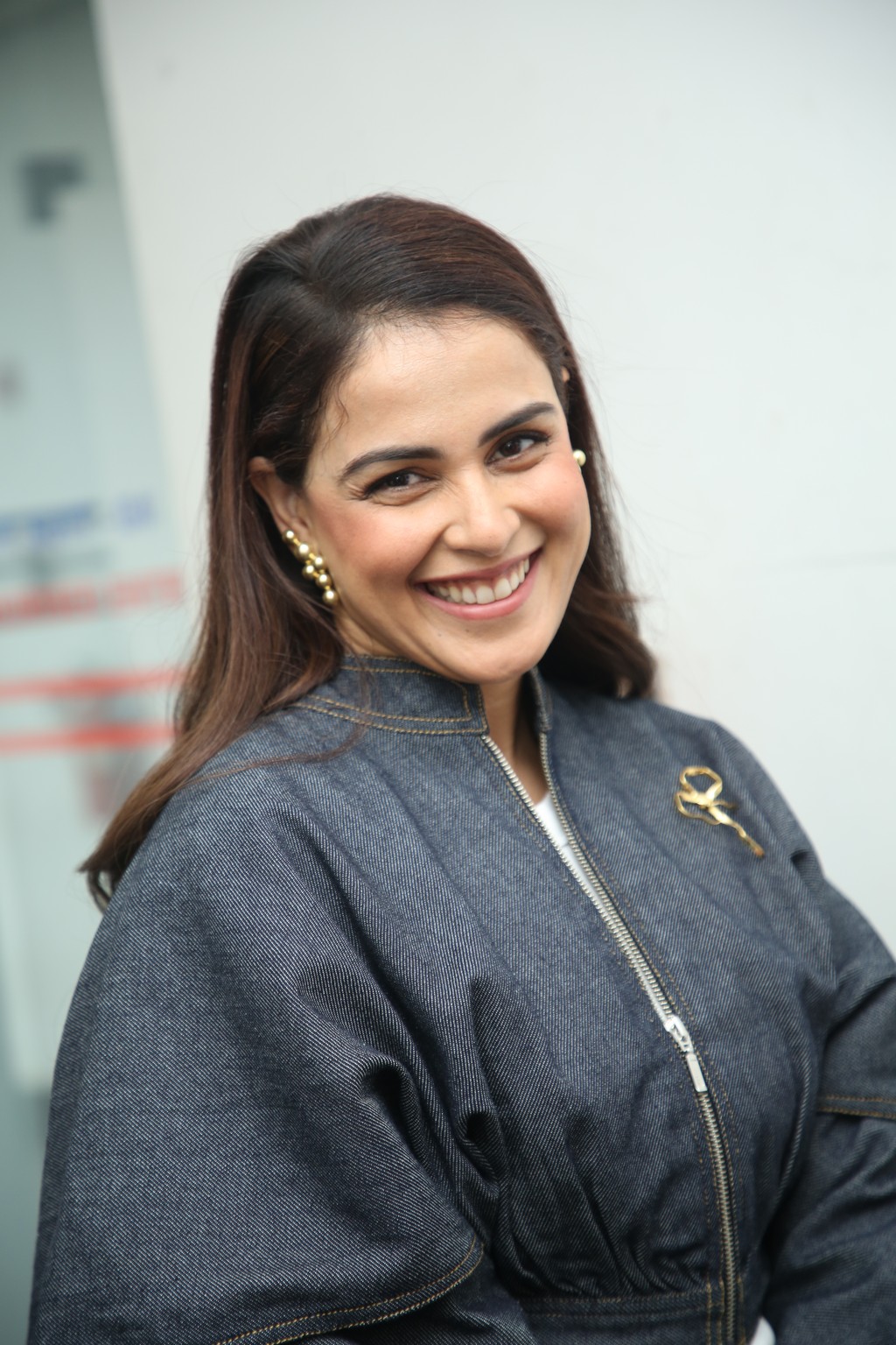 Genelia D'Souza showcases timeless charm and vibrant style–proof that a confident smile and a dash of humor are the best accessories in any wardrobe.