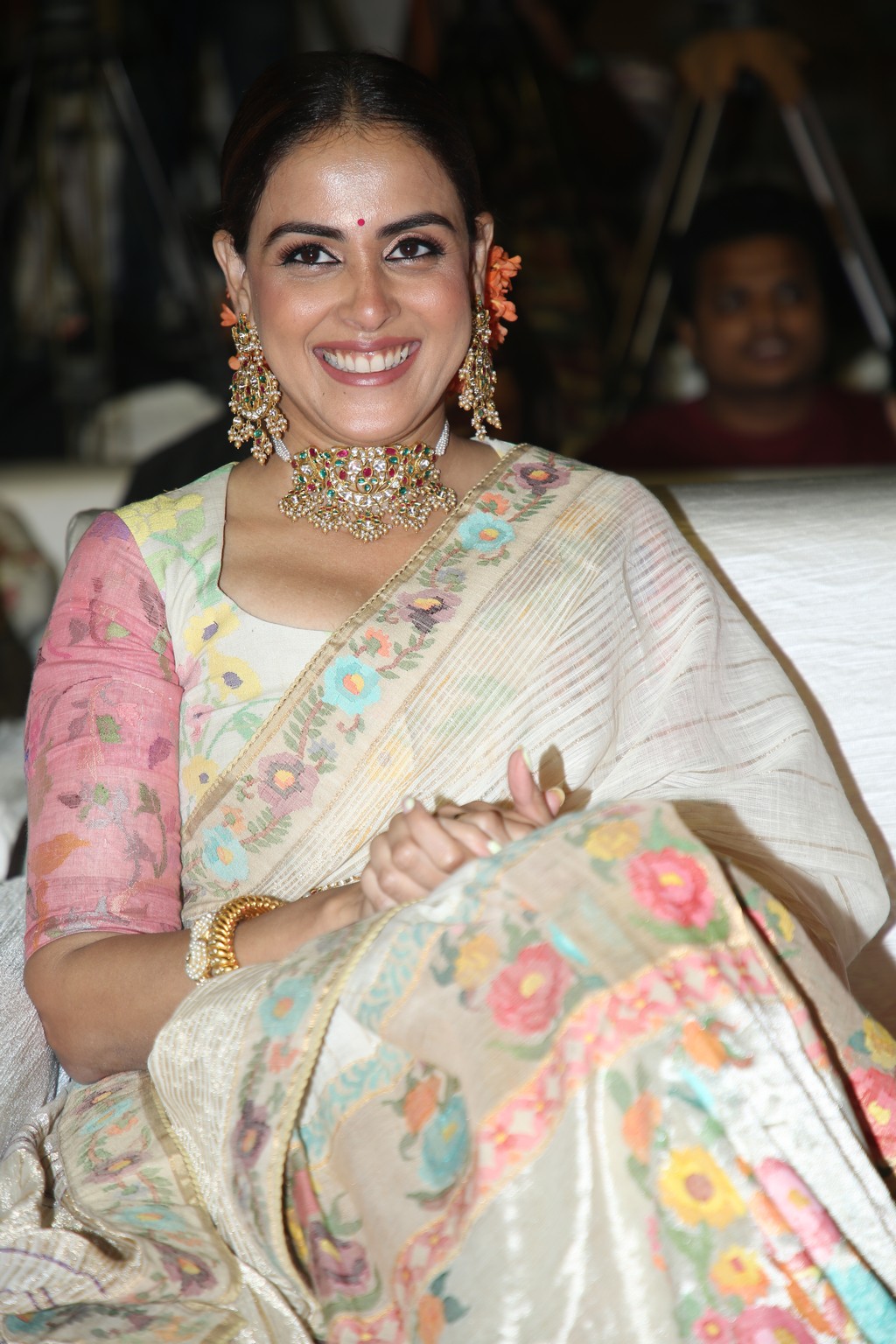 Genelia D'Souza radiates timeless elegance and infectious joy–proof that a traditional saree, paired with jewelry, can turn any moment into a sparkling celebration!