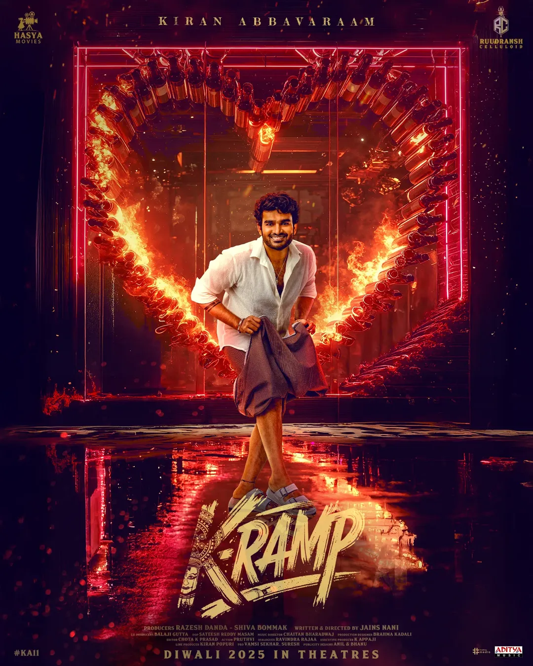Kiran Abbavaram takes center stage in the latest poster of K-Ramp, setting the tone for this much-anticipated release.