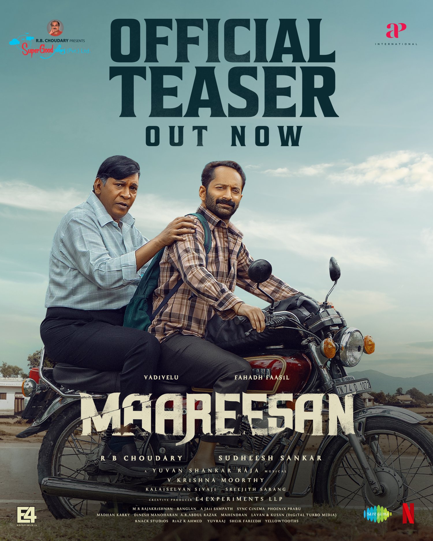 Official teaser poster of Maareesan unveiled now.