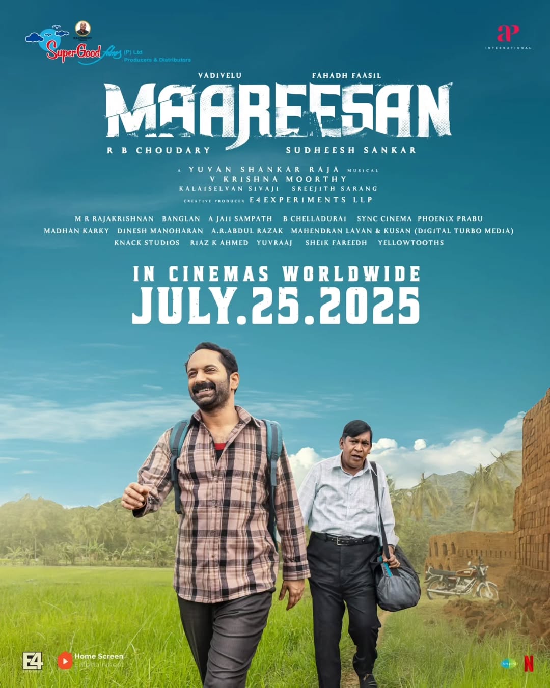 Maareesan set for a grand worldwide theatrical release on July 25, 2025.
