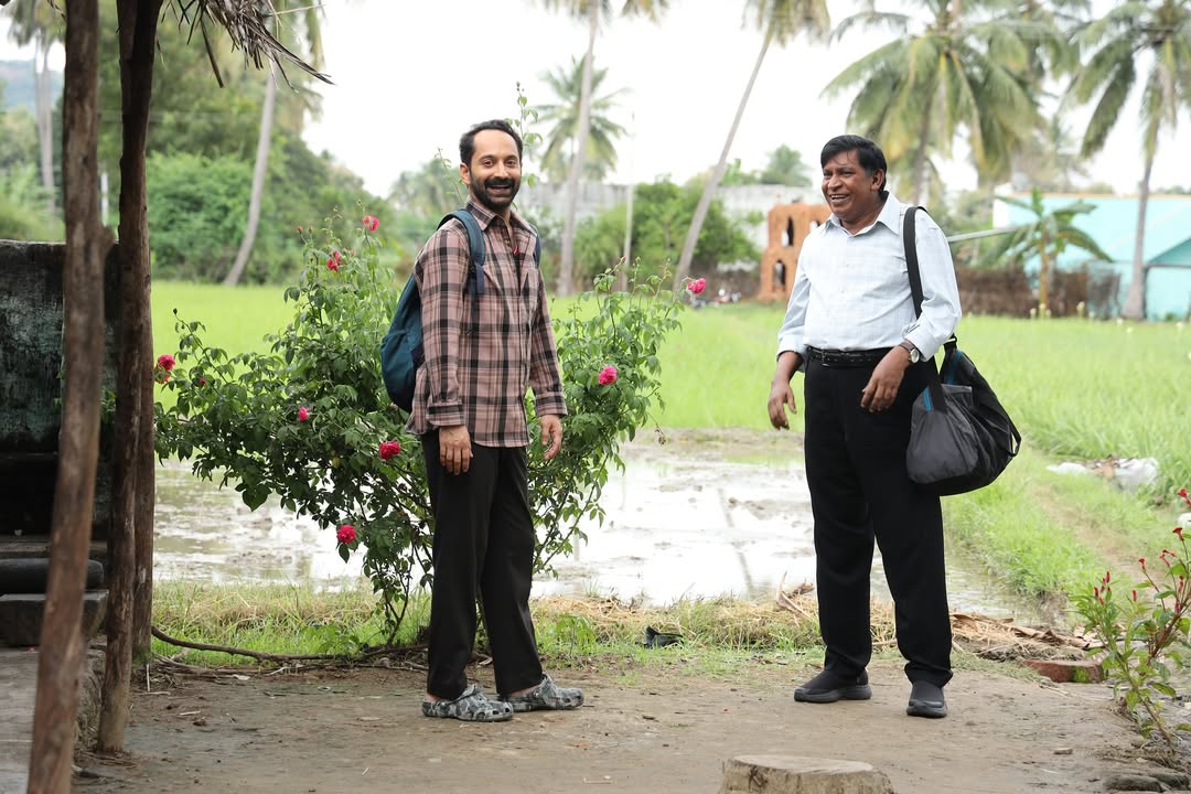 Movie still featuring Fahadh Faasil and Vadivelu in a key scene from Maareesan.