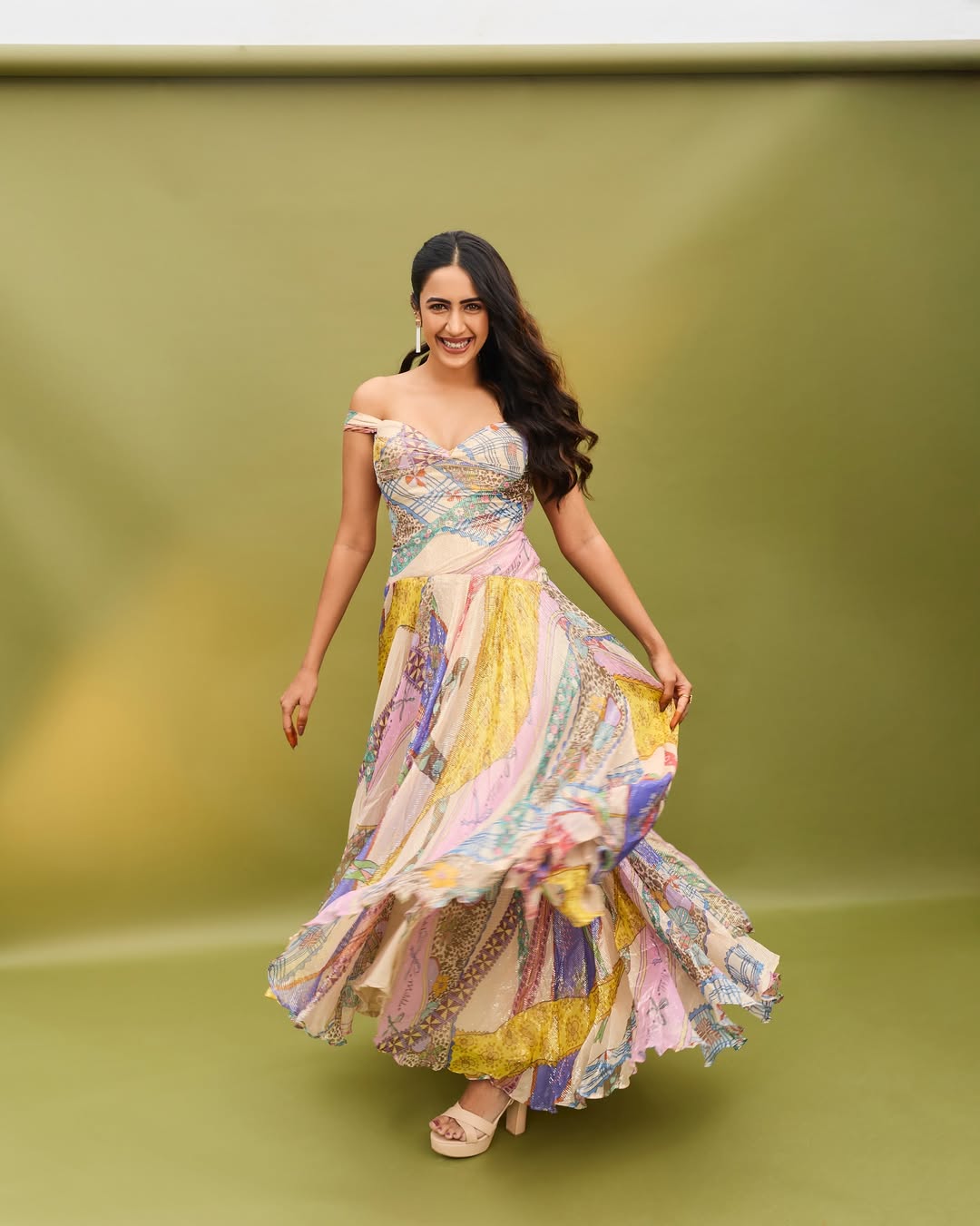 Niharika Konidela effortlessly blending vibrant style with a smile that’s brighter than her dress–proof that fashion and fun are always in vogue!