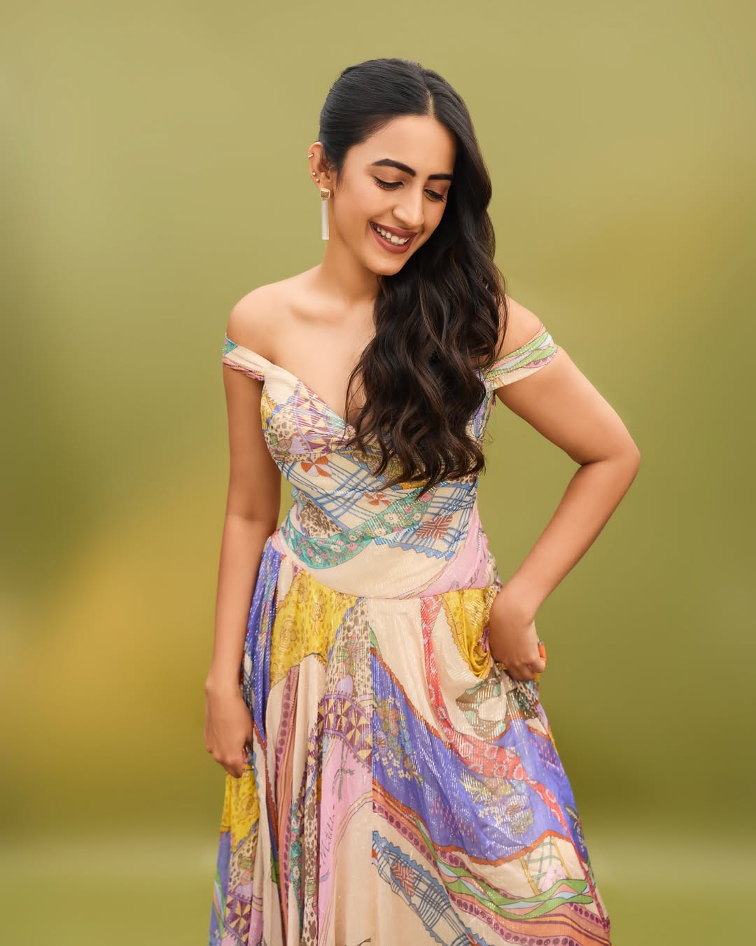 Niharika Konidela radiates effortless elegance in a colorful, chic ensemble–proof that a dash of vibrant style and a genuine smile make every moment picture-perfect!