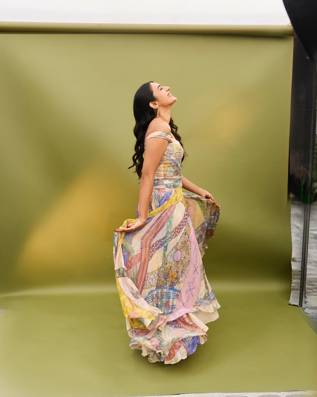 Niharika Konidela effortlessly turning the runway into a kaleidoscope of colors, proving that her style is as vibrant and joyful as her smile–fashion goals, with a side of humor!