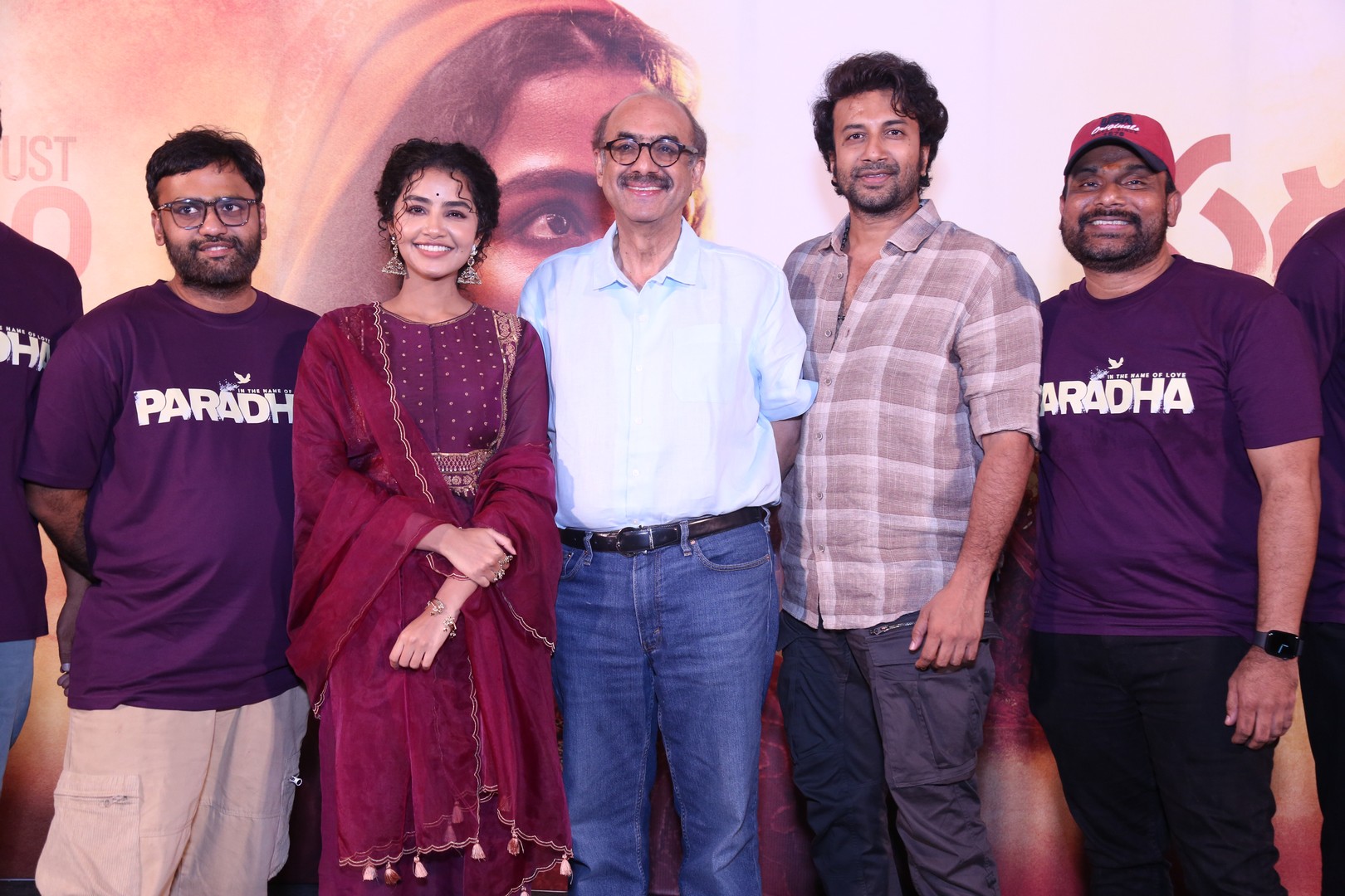 Director Praveen Kandregula, actress Anupama Parameswaran, producer Suresh Babu, actor Satya Dev, and Vijay Donkada were seen sharing the frame in a group media interaction session.