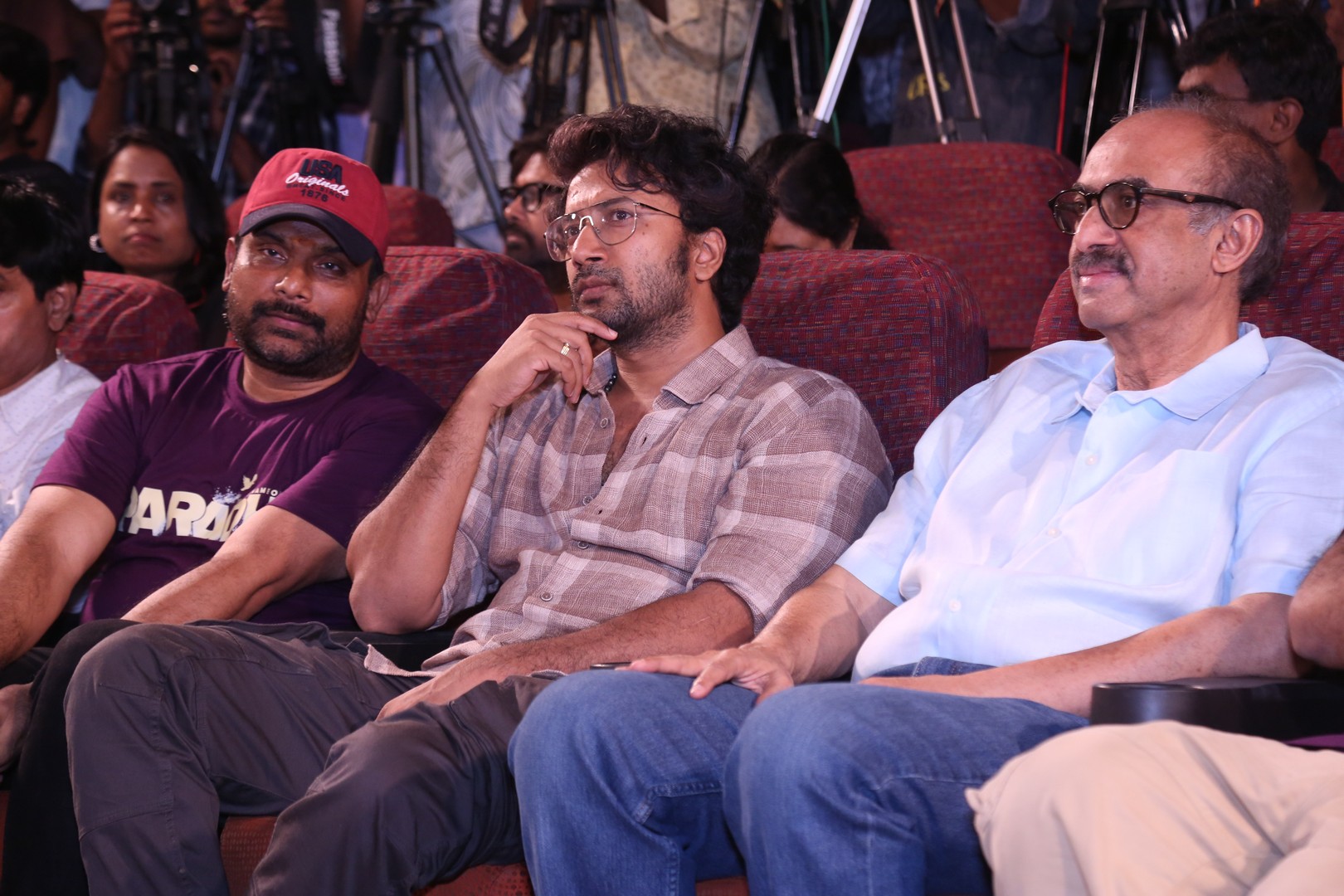 Vijay Donkada, actor Satya Dev, and producer Suresh Babu were seen seated together, discussing details about the upcoming release.