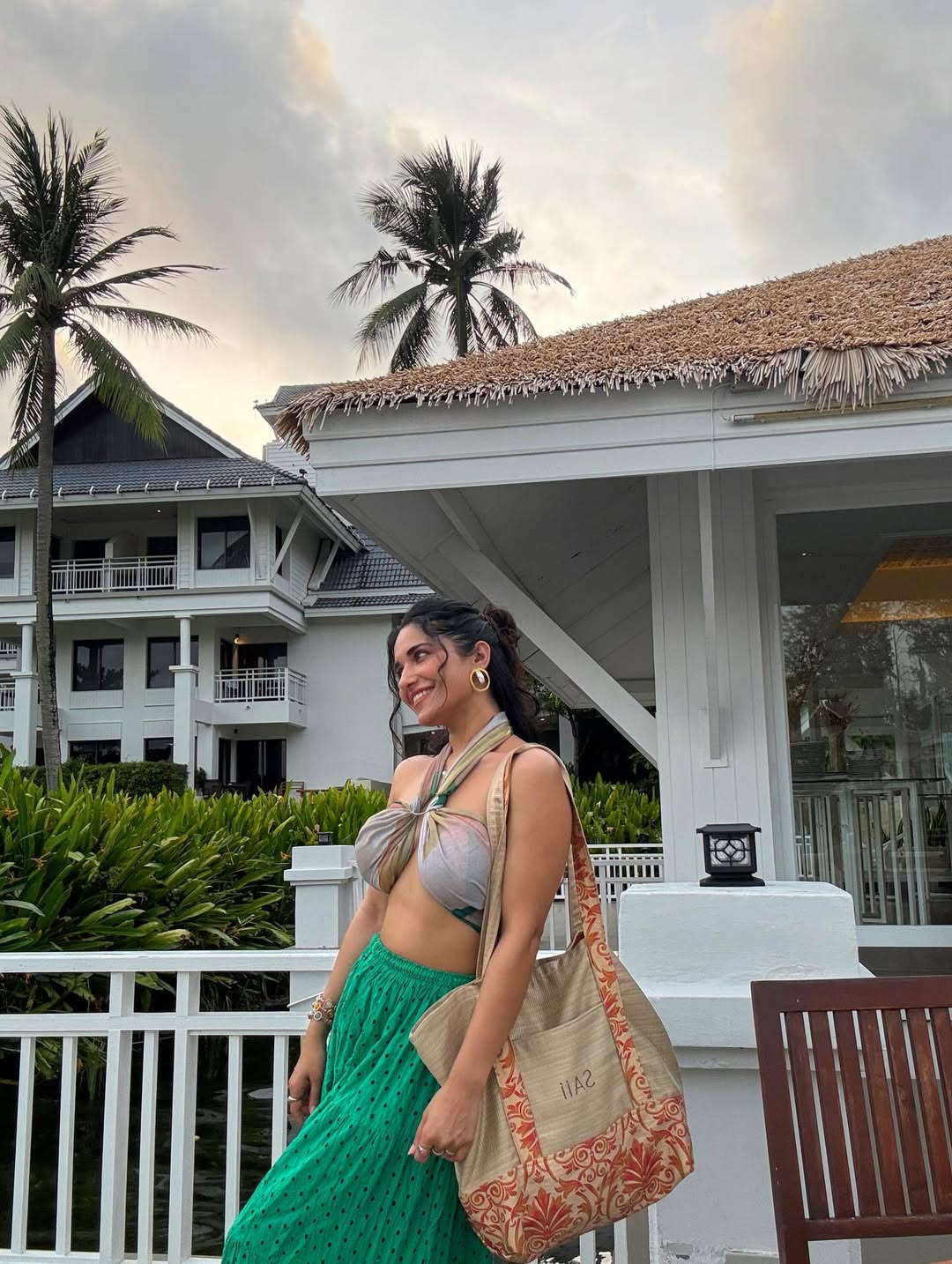 Ruhani Sharma rocking the perfect blend of boho-chic and beachside glam–proof that even in a crop top and flowy skirt, she’s got style that makes waves!