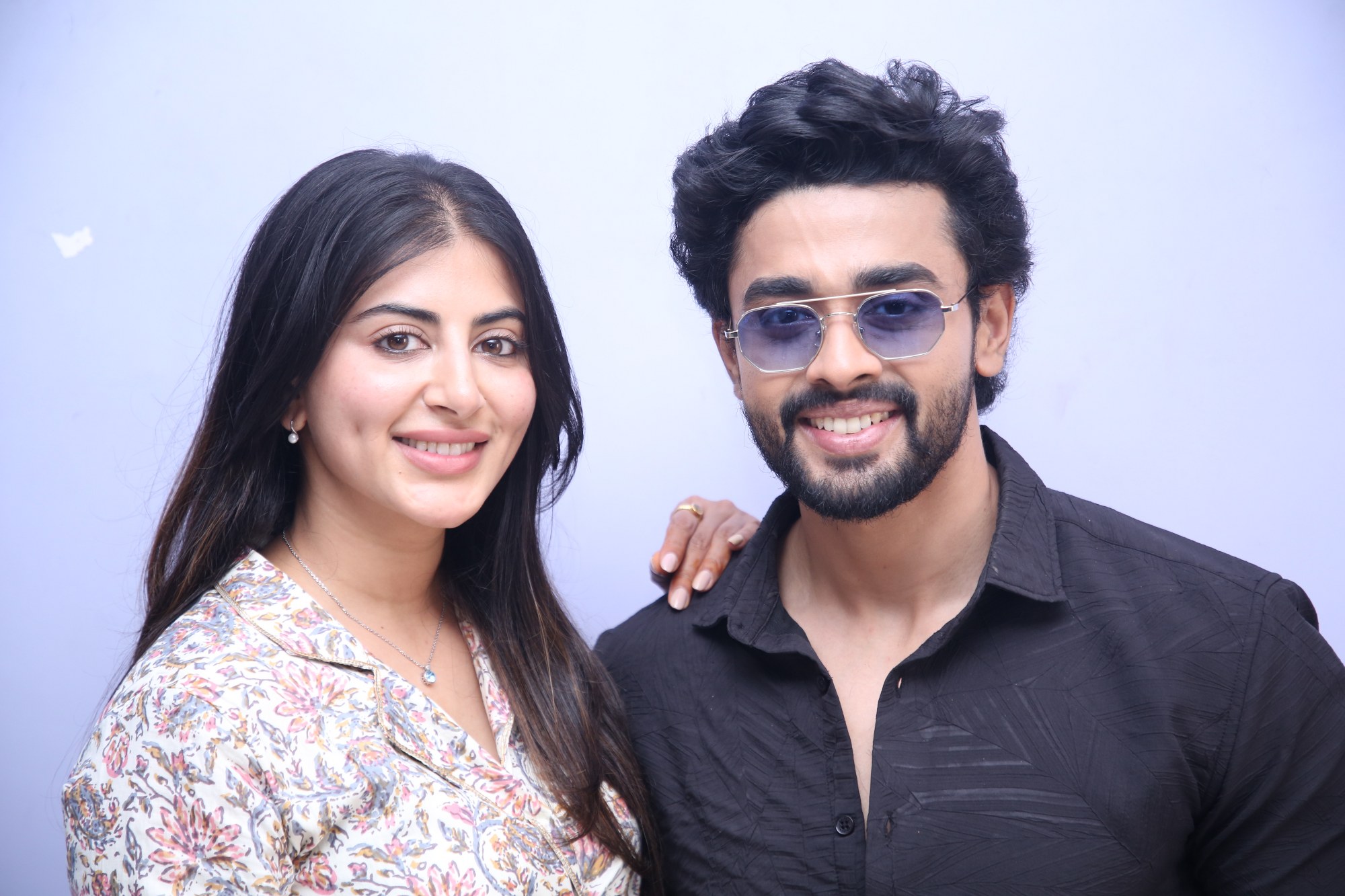 Swetha Avasthi and Gautham Krishna pose gracefully during the media photoshoot